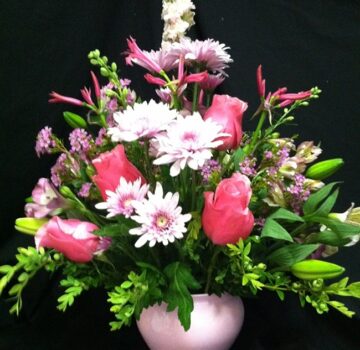 large pink and white floral bouquet
